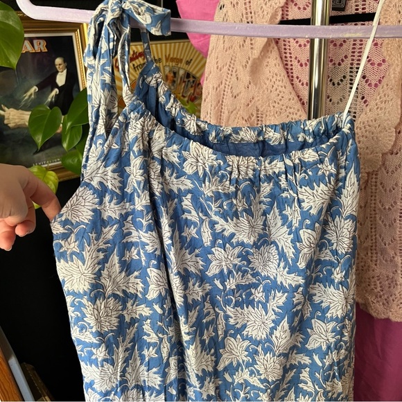 Velvet by Graham & Spencer Joanna Dress Blue One-Shoulder Tie Tiered Maxi Size S - Picture 10 of 11